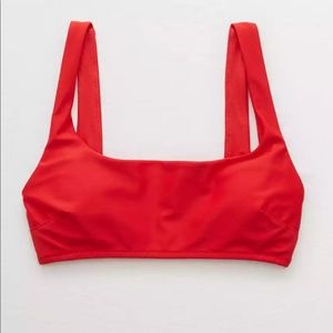 Red Aerie Wide Strap Scoop Bikini Top